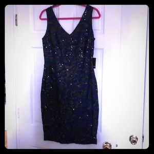 Black and royal blue dress